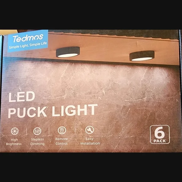 LED Puck Lights-- Rechargeable RGB Puck Lights with Remote - Picture 3 of 4